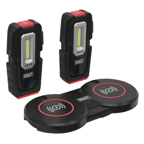 Inspection Light (x2) with Double Wireless Charging Base 3W COB & 1W SMD LED