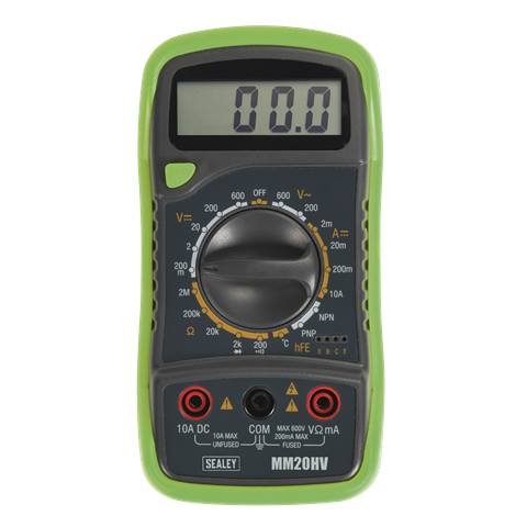 8-Function Digital Multimeter with Thermocouple - Hi-Vis Green