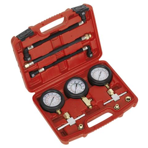 Motorcycle Compression & Fuel Pressure Gauge Set 3pc