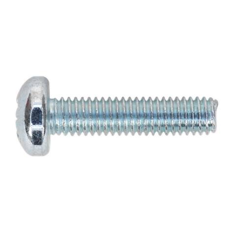 Zinc Plated Pan Head Pozi Machine Screw M6 x 25mm, DIN 7985Z - Pack of 50