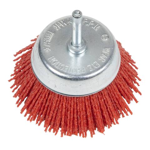 75mm Nylon Filament Cup Brush with 6mm Shaft