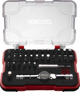 33Pc 1/4" Dr Socket Set With T Handle + Bit Holder