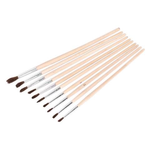 Touch-Up Paint Brush Assortment with Wooden Handle 10pc