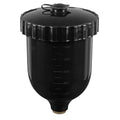 UV Paint Spray Gun Pot with Brass Fitting 600ml - Black