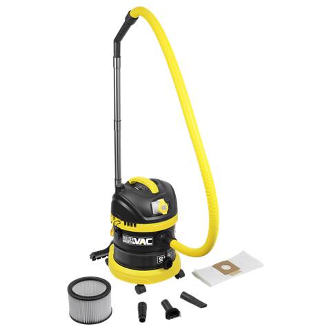 BuilderVac® Wet & Dry Vacuum Cleaner 15L Stainless Steel Drum M Class Filtration 110V