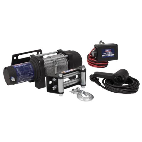 Geared Winch with Brake 450kg Line Pull 12V