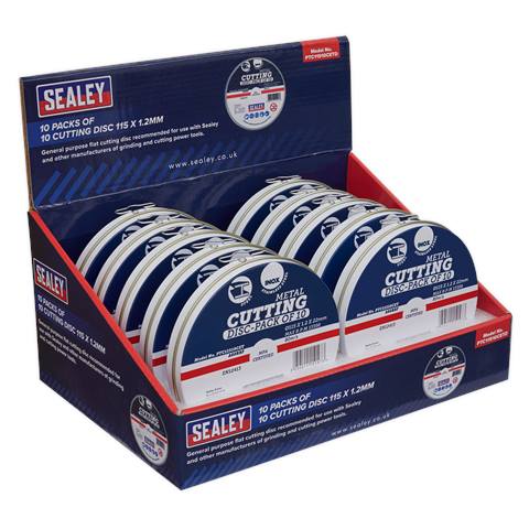 115 x 1.2mm Cutting Discs, Packs of 10 - Display Box 10