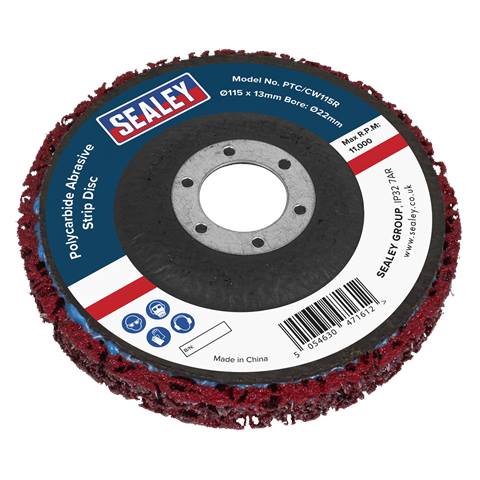 Polycarbide Abrasive Strip Disc 115 x 13 x 22mm - Red
