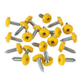 Numberplate Screw with Plastic Enclosed Head 4.8 x 18mm, Yellow - Pack of 50