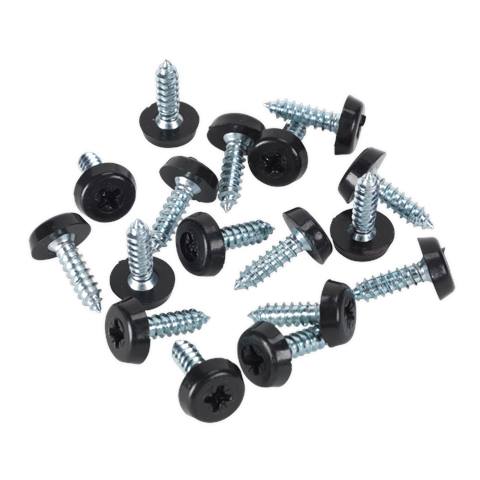 Numberplate Screw with Plastic Enclosed Head 4.8 x 18mm, Black - Pack of 50