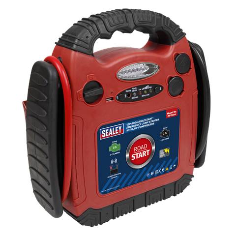 RoadStart® 12V Emergency Jump Starter with Air Compressor 900 Peak Amps