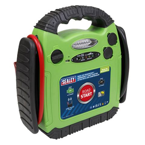 RoadStart® 12V Emergency Jump Starter with Air Compressor 900 Peak Amps