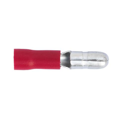 Male Bullet Terminal 4mm, Red - Pack of 100