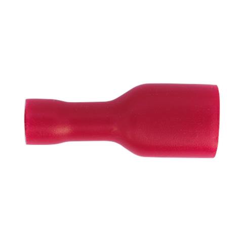 Fully Insulated Female Terminal 6.3mm, Red - Pack of 100