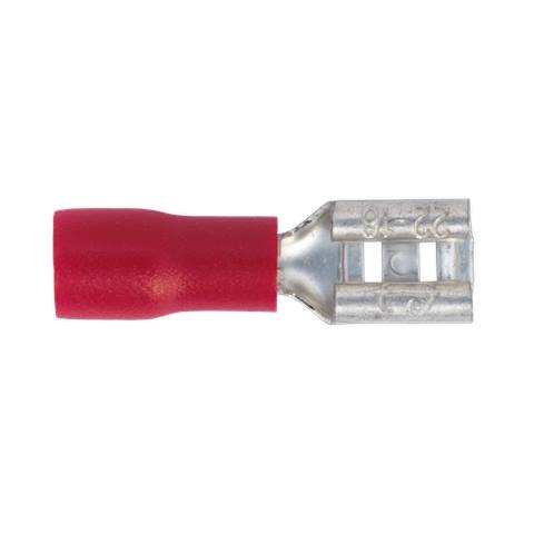 Push-On Female Terminal 4.8mm, Red - Pack of 100