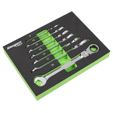 Flexi-Head Combination Ratchet Spanner Set 7pc