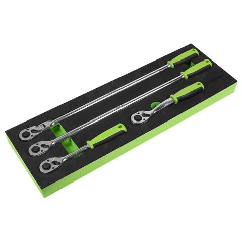 Siegen Ratchet Wrench Set with Flip Reverse 1/2"Sq Drive 4pc