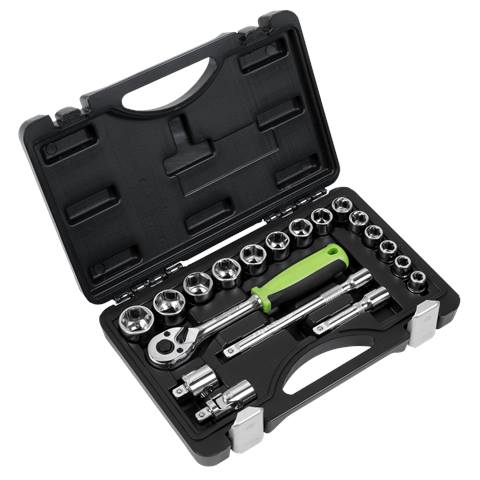 Siegen Socket Set 3/8"Sq Drive 19pc