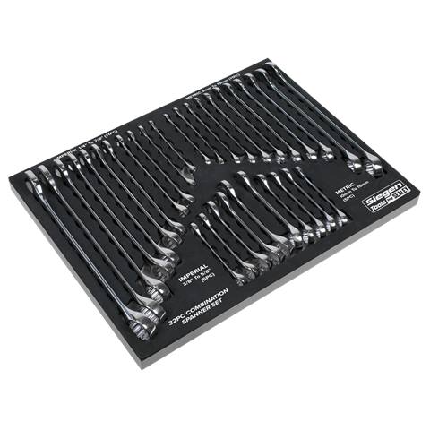 Siegen Metric/Imperial Combination Spanner Set 32pc