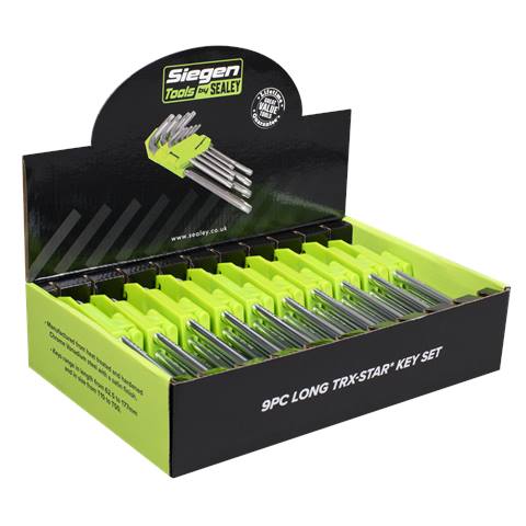 Siegen Long TRX-Star* Key Set 9pc - Display Box of 10