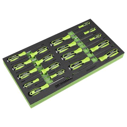Siegen Hammer-Thru Screwdriver, Bit Driver & Bit Set with Tool Tray 28pc