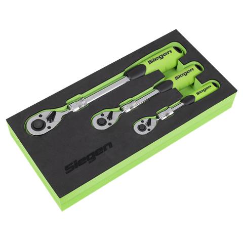 Siegen Extendable Ratchet Wrench Set 3pc