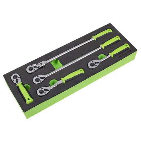 Ratchet Wrench Set 1/4"Sq 5pc Drive Flip Reverse