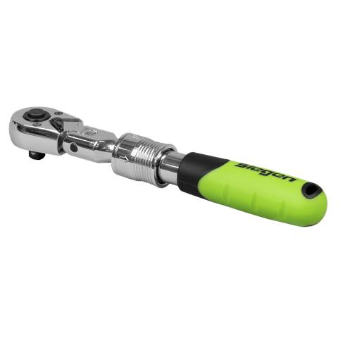 Siegen Extendable Flexi-Head Ratchet Wrench 1/4"Sq Drive