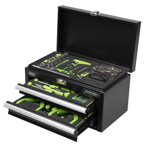 Siegen Mini Toolbox 2 Drawer with 111pc Tool Kit