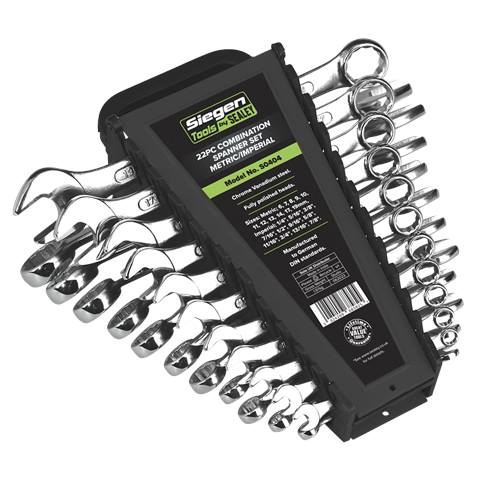 Siegen Metric/Imperial Combination Spanner Set 22pc
