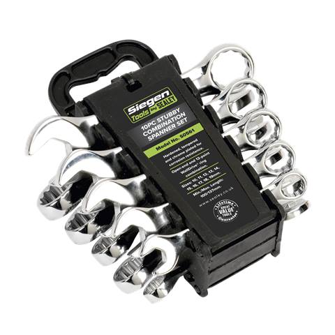 Siegen Stubby Combination Spanner Set 10pc