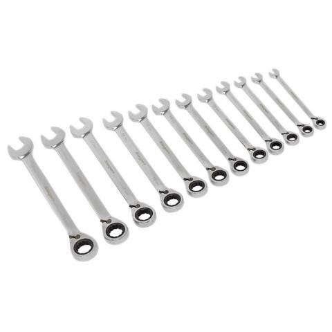 Siegen Reversible Combination Ratchet Spanner Set 12pc