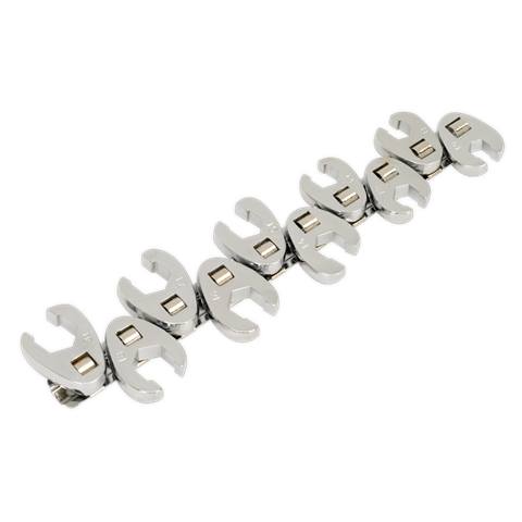 Siegen Flare Nut Crow's Foot Wrench Set 3/8"Sq Drive 10pc