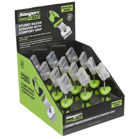 Siegen Razor Scraper with Comfort Grip - Display Box of 12