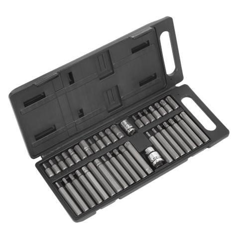Siegen TRX-Star*/Hex/Spline Bit Set 3/8" & 1/2"Sq Drive 40pc