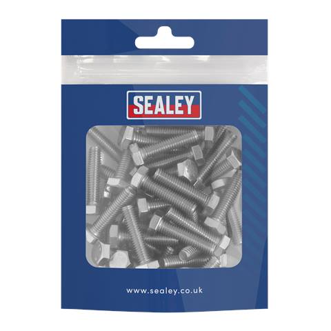 Stainless Steel Set Screw M6 x 25mm 1mm Pitch, DIN 933 - Pack of 50