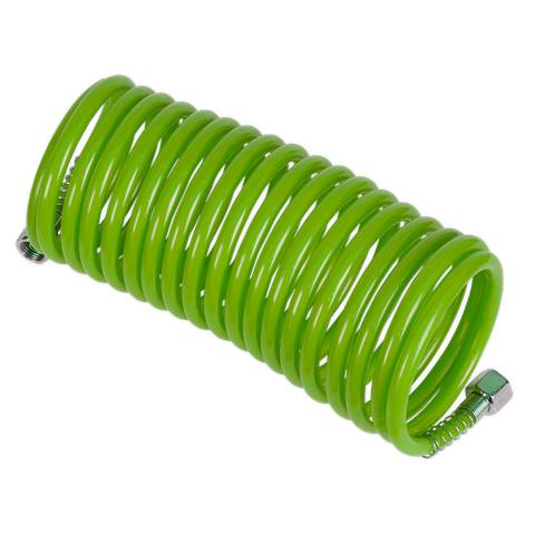 PE Coiled Air Hose with 1/4"BSP Unions 5m x 5mm - Green