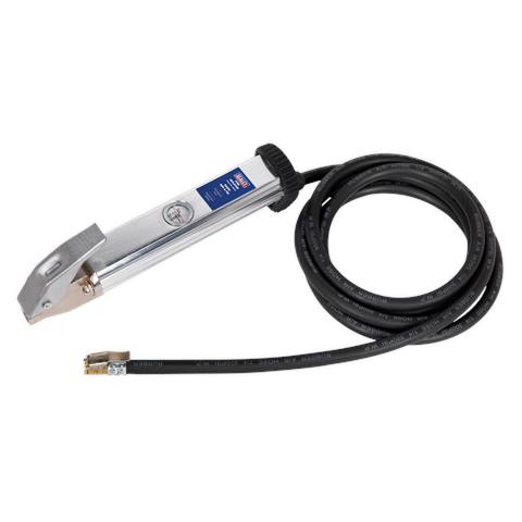 Tyre Inflator with 2.7m Hose & Clip-On Connector