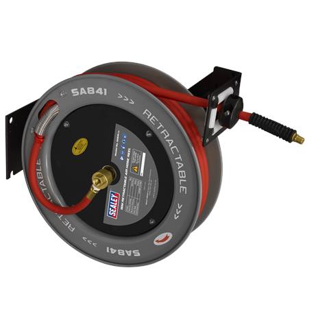 15m Retractable Rubber Air Hose with Steel Reel 10mm ID