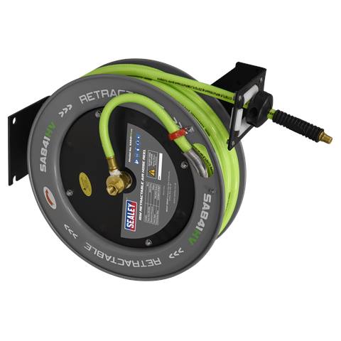 15m Retractable High-Visibility TPR Air Hose with Steel Reel 10mm ID