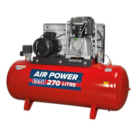 270L Belt Drive Air Compressor with Cast Cylinders 7.5hp 2-Stage
