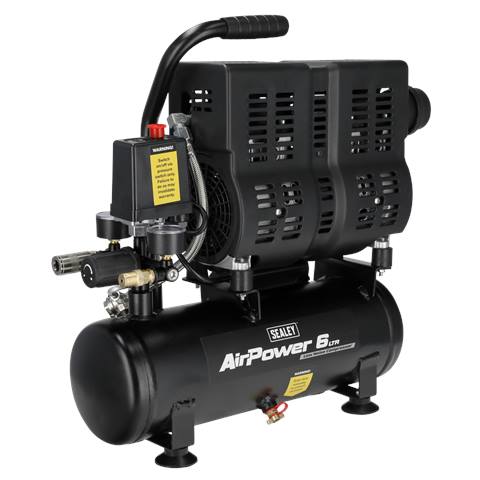 6L Oil Free Low Noise Direct Drive Air Compressor 1hp