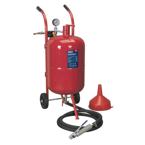 Shot Blaster with Water Trap & Wheels 37L