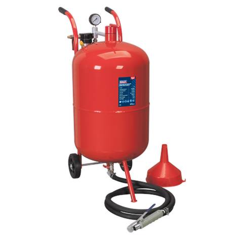 Shot Blaster with Water Trap & Wheels 75L