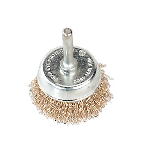 50mm Crimped Wire Cup Brush with 6mm Shaft