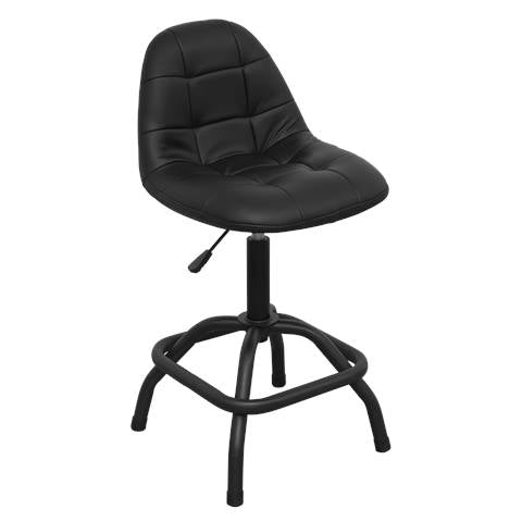 Premier Industrial Pneumatic Workshop Stool with Adjustable Height Swivel Seat & Back Rest