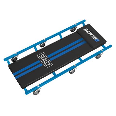 American-Style Deluxe Creeper 36" with Steel Frame & 6 Wheels - Blue