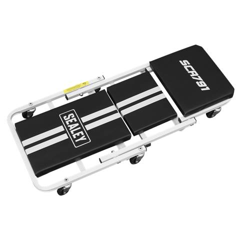 Compact Steel Creeper/Seat with 6 Wheels