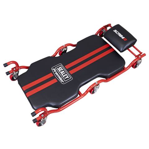 Deluxe Steel Creeper with 6 Wheels & Headrest