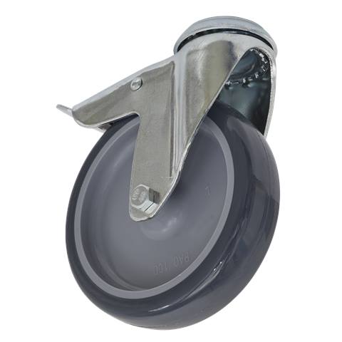 100mm Castor Wheel with Swivel Bolt Hole & Total Lock